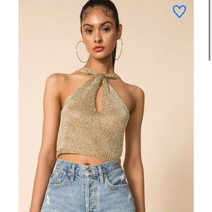 Superdown Marianna Metallic Top